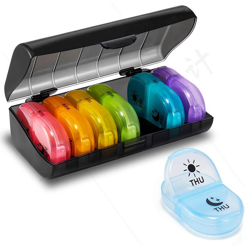 14 Grids Weekly Pill Box Case 7 Day with Counter Tray | Wholesale Pill ...