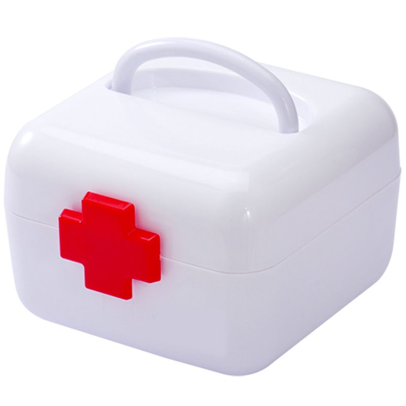 Plastic Container First Aid Kit Empty Square Supplement Medicine First Aid Kit (E-408)| Durable, Logo ...