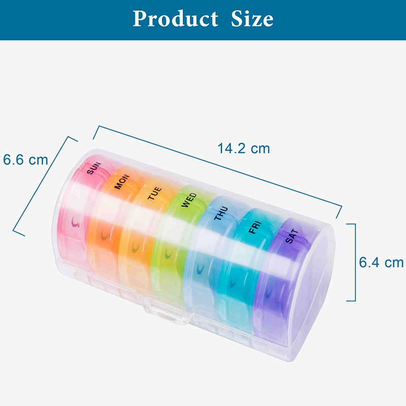 Weekly 14 Grid Round Pill Medication Box (EK-320-1)| Durable, Logo ...