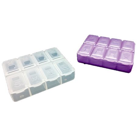 حافظة أقراص 8 حجرات ملونة.