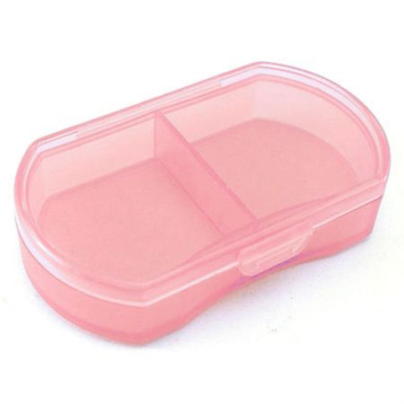 Scatola per capsule di pillole in plastica piccola con 2 griglie giornaliere - Aspetto della custodia per pillole: 5,8 x 3,5 x 1,3 cm.