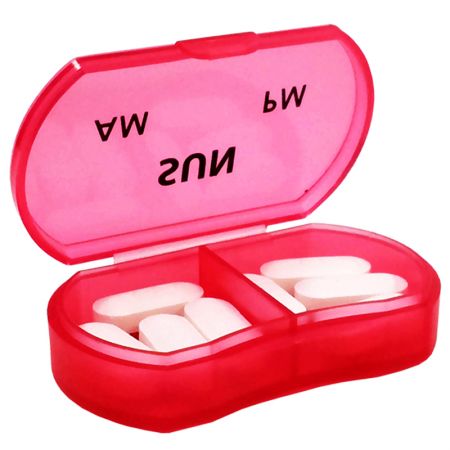 Capacidade da caixa de pílulas: 5,8 x 3,5 x 1,3 cm.