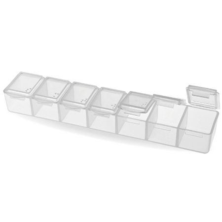 Caja de contenedor de pastillas personalizada semanal con 7 compartimentos