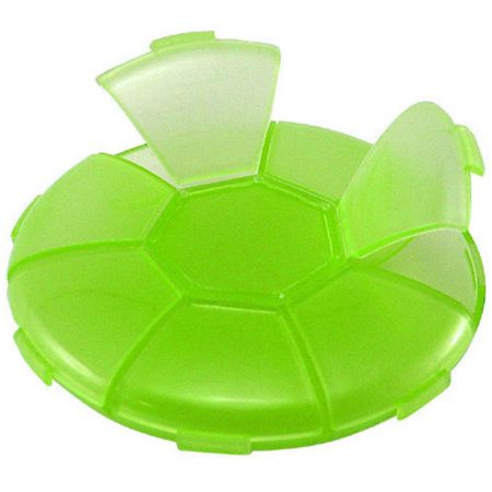 Daily Round 7 Grids Mini Pill Box Organizer - Pill Case Appearance Round Shape