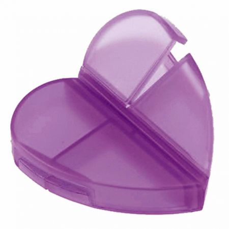 Rotatable Daily 4 Grids Pill Organizer in Heart Shape - Pill Case Heart Shape