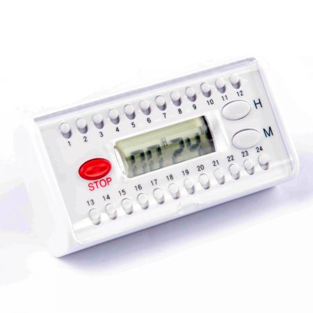 Temporizador de lembrete de comprimidos.