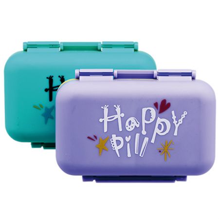 Custom Moisture Damp Proof Portable Pill Case for Pocket with 6 Compartment & Silicon Ring - Custom Moisture Damp Proof Portable Pill Case for Pocket with 6 Compartment & Silicon Ring