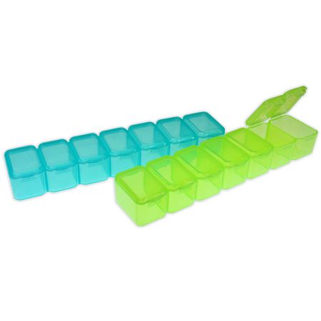 Organizador de Medicamentos Pequeno Semanal de 7 Grades - Aparência da Caixa de Comprimidos Pequena