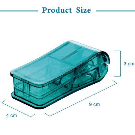 Tamanho do Divisor de Comprimidos.