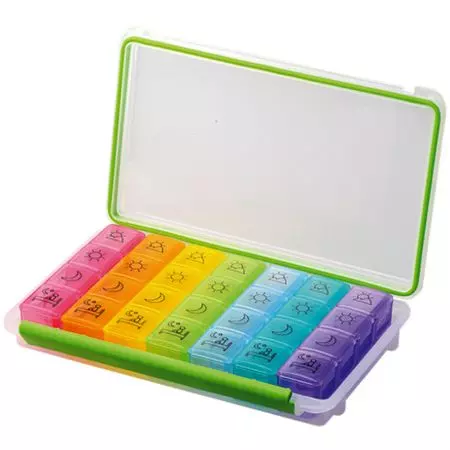 Benutzerdefinierte Pillenbox für 4 Mal am Tag für eine Woche mit feuchtigkeitsbeständigem Organizer - Benutzerdefinierte Pillenbox für 4 Mal am Tag für eine Woche mit feuchtigkeitsbeständigem Organizer