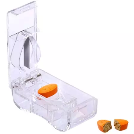 Taglierina per pillole con lama in acciaio inossidabile.