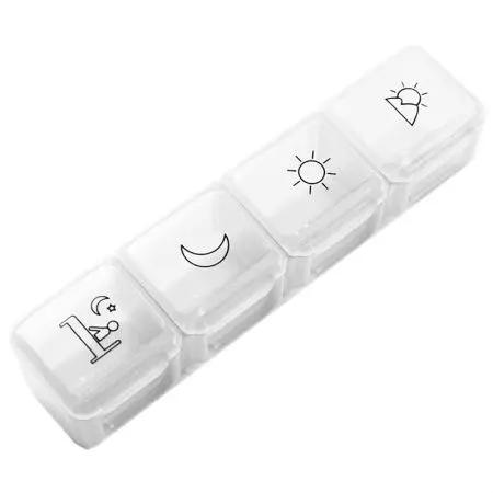 Small Size Daily 4 Grids Vitamin Organizer - Printed PP Pill Case Appearance