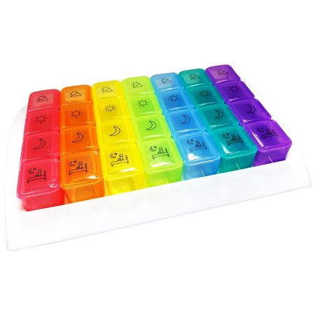 28 Compartments Pill Holder Weekly with Tray