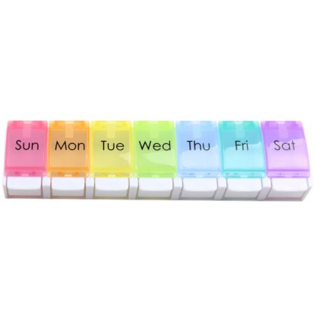 Easy Open Button Medicine Pill Organizer Weekly - Push Button Pill Case Appearance