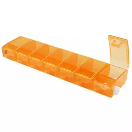 7 Vaks Vergrendelbare Plastic Pillen Medicijnopslagdoos Container, 7 Dagen Pillen Dispenser 2 Keer per Dag, Medicijn Organizer Doos voor Vitamine, Visolie - 7 Dagen Pillendoos met Vergrendelingsuiterlijk