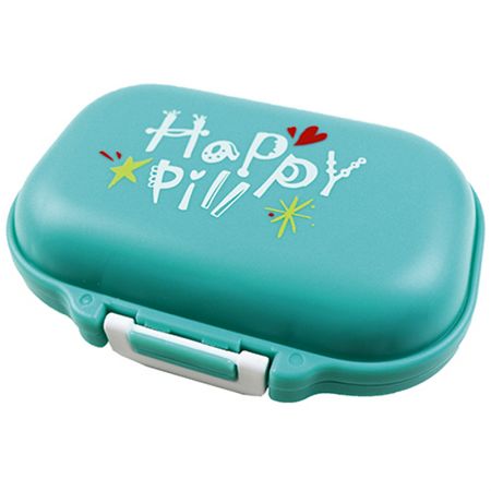 Estuche pequeño personalizado para pastillas de vitaminas con 5 compartimentos - Estuche de píldoras de plástico personalizado sin BPA con diseño.