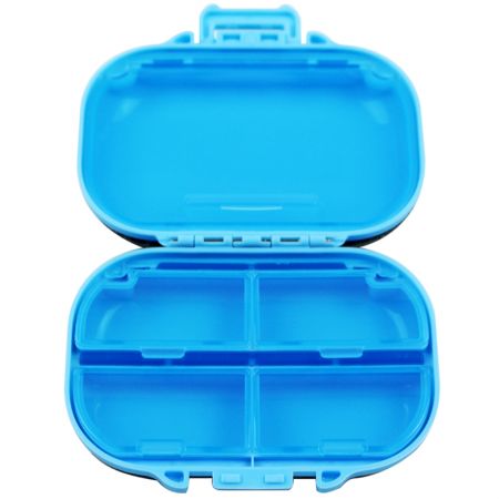 Caixa de pílulas de plástico personalizada livre de BPA com compartimento.