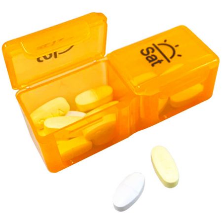 Capacité de la boîte à pilules AM/PM.