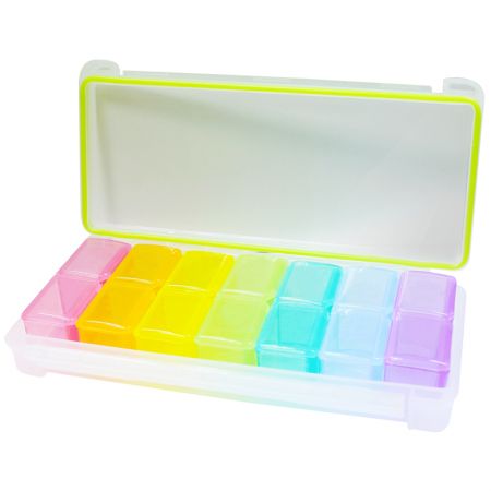Weekly 14 Grid Vitamin Pill Case Organizer Storage Case - Pill Case Appearance with Small Pillbox