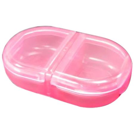 Plastic klein pillencapsule doosje houder voor buiten. - Uiterlijk van plastic container / pillendoosje.