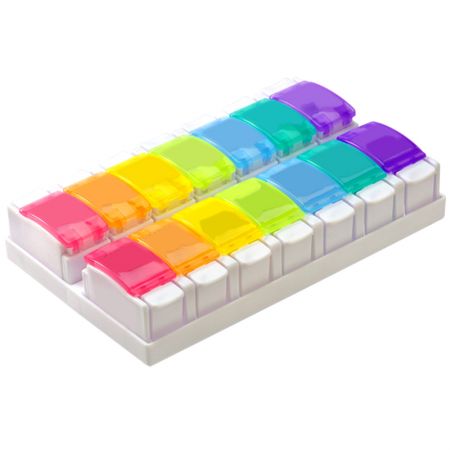 Push Button Pill Medicine Planner with Tray