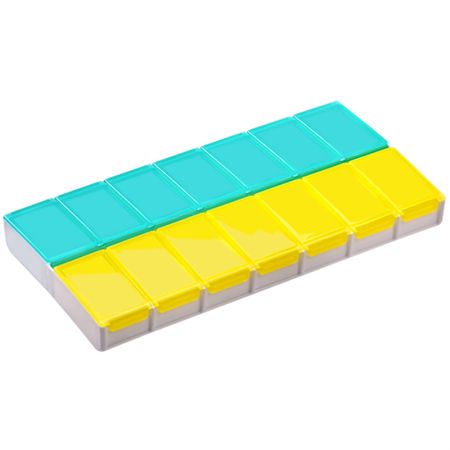 7 Dagen 14 Rooster Grote Pastillero Supplement Houder - Tweemaal daagse pillendoos uiterlijk