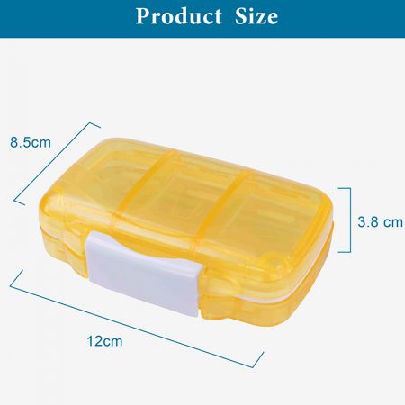 Boîte à pilules sans BPA, résistante à l'humidité et à la moisissure, de taille.