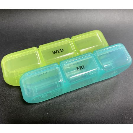 Custodia per pillole per uso domestico con stampa laterale all'ingrosso.