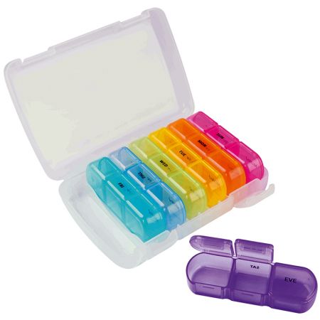 21 Grid Pill Organizer 3 Times A Day Weekly - Pill Case With Two Buckle Outer Case Appearance