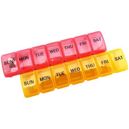 Caixa de Medicamentos de 7 Dias com 7 Grades Semanais - Aparência do Estojo de Comprimidos Semanal