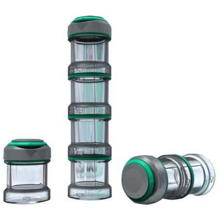 Porte-pilules étanche amovible en forme de cylindre avec porte-clés - Aspect de la boîte à pilules en ABS / PP