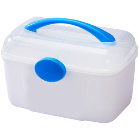 Cosmetische EHBO-plastic container - Uiterlijk van plastic opbergdoos.