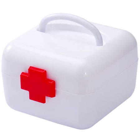 علبة إسعافات أولية مربعة فارغة للمكملات الغذائية - مظهر صندوق الإسعافات الأولية