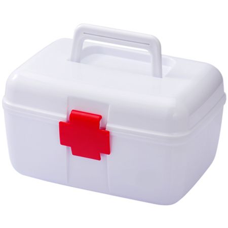 Leere große medizinische Erste-Hilfe-Kits Box - Erscheinungsbild des Erste-Hilfe-Kastens
