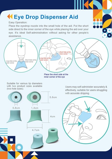 Dispenser per gocce oculari di precisione e tazza guida - Goccia per occhi