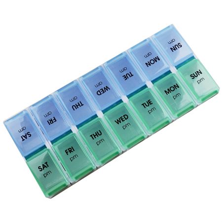 Detachable 14 Grid Custom Printed Pill Case.