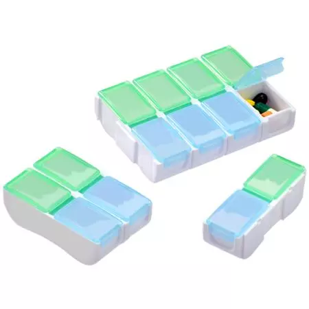 可拆式14格藥盒。