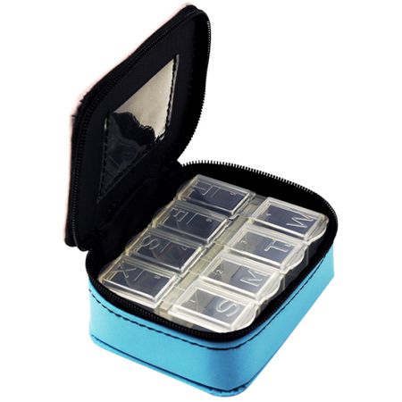 Custom Printed Pill Case with PU Purse 8 Compartments.