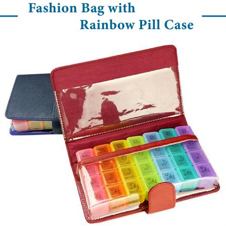 Boîte à pilules personnalisée avec sac en PU.