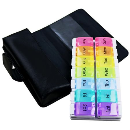 Dimensioni della custodia in pelle per pillole.