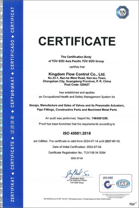 ISO 45001: ISO 45001 is an occupational health and safety management standard. This certificate proves KI creates the best possible working conditions and complies with the international requirements.
