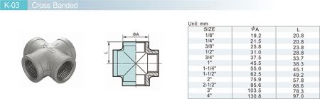 Detail1 of Pipe Fittings K03-Dimension