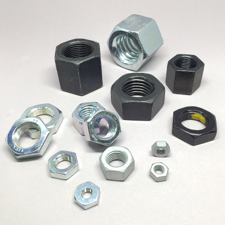 Hex Nuts / Customized Fasteners - Collection of industrial-grade carbon steel hex nuts manufactured by THREAD Industrial Co., Ltd.