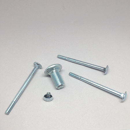 Carriage Bolt - A collection of industrial-grade DIN 603 carriage bolts, showcasing their round heads and square necks, manufactured by THREAD Industrial.