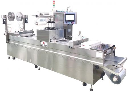Automatic Vacuum Skin Packaging Machine - Automatic Vacuum Packaging machinećfood Vacuum Packaging machinećVacuum Packaging machinećthermoforming machine.