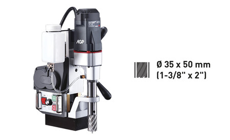 Automatické podávání Ø 35 x 50 ㎜ (1-3/8" x 2") magnetická vrtačka - MD300N, automatická magnetická vrtačka s podáváním. Velikost prstencové vrtáku 30 mm x 50 mm.