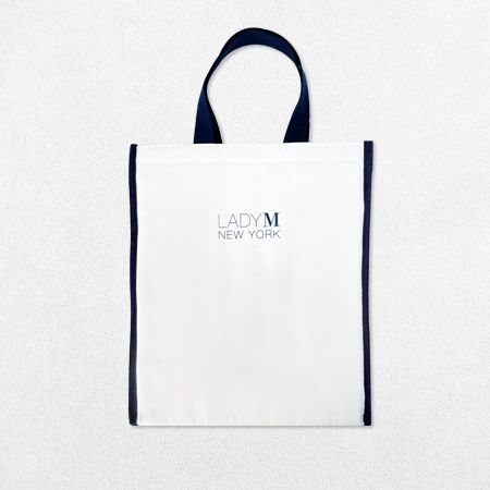 Bolsa aislante para pasteles de lienzo / Oxford cosida a mano con impresión personalizada. - Bolsa enfriadora de pasteles de lienzo cosida a mano con impresión personalizada.