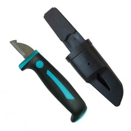 Cuchillo de electricista de 6 pulgadas (150 mm) con funda. - Cuchillo para electricista para pelar cables.