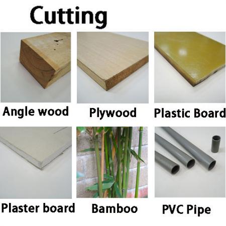 aplicaciones de sierra de tracción para cortar madera y plástico