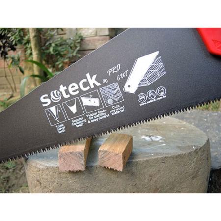 Sierra de mano negra Soteck recubierta para cortar todo tipo de madera